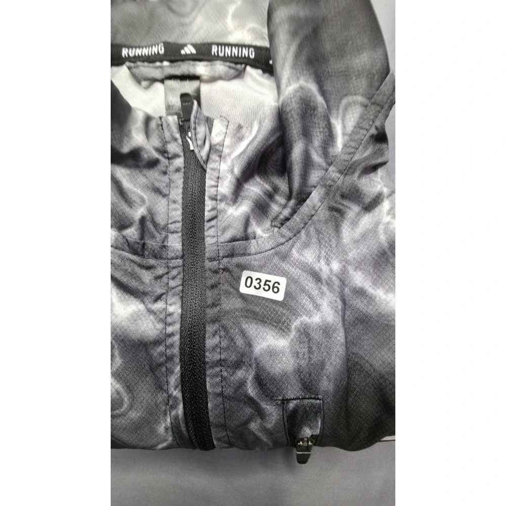 Adidas Men's Jacket  Medium Gray Liquid Camo Full Zip Track Polyester Wind Dry